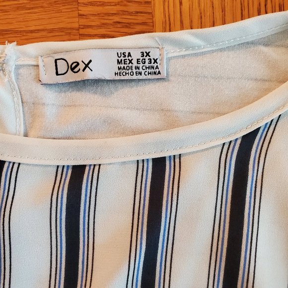 DEX Sleeveless Blue / White Tunic Top - Picture 6 of 6